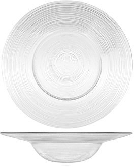 H&H 7634120 Set 6 Piatti Vetro Circle Fondo Cm20 Arredo Tavola