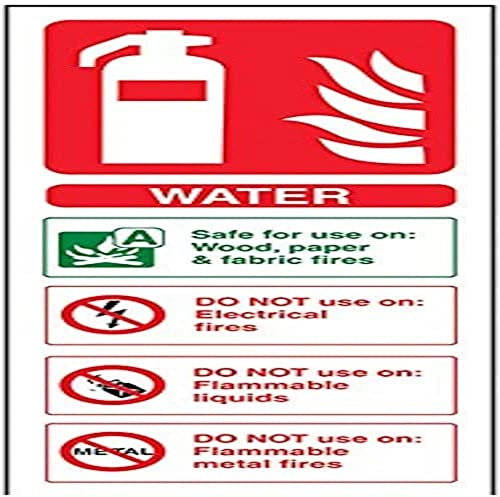 V Safety Water Id Fire Extinguisher Sign - 75mm x 200mm - 1mm Rigid Plastic