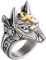 PAURO Herren Anubis Amulett Wolf Kopf Ring Aus Edelstahl Alten Ägyptischen Gott Mit Gold Ankh Kreuz Größe 65