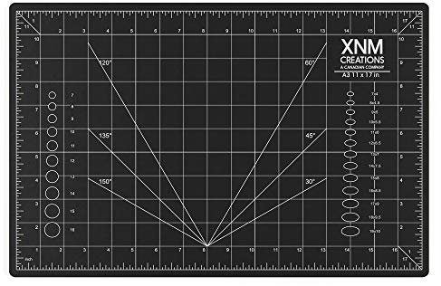 XNM Creations Premium Self Healing Cutting Mat - 12 Inches by 18 inches - A3, 3 Layer Quality PVC Construction - Dual Sided, Imperial and Metric Grid Lines - Perfect for Cutting, Sewing, and Crafts