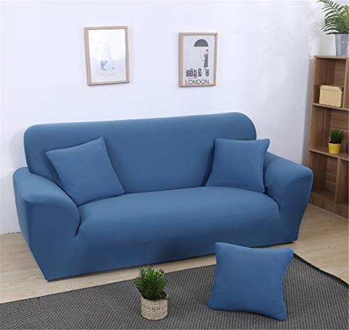 Odot Elastischer Sofabezug, Antirutsch Stretch Couchbezug Sesselbezug Weich Stretchhusse Stoff Möbelschutz Sofa (2 Sitze: 140-180cm,Blau)