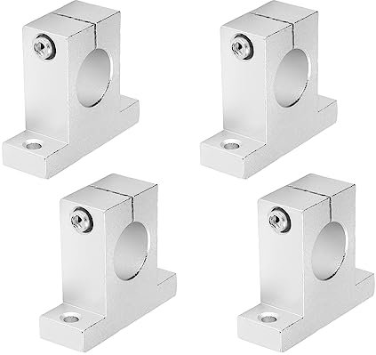 Othmro 4 StückLinear Bewegungsschiene Kugellager, Klemmen Linearführung Welle Stange Schiene Führung Stütze Gleitführung Aluminium für 25 mm Durchmesser Schaft