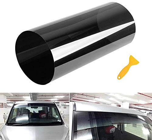ulofpc 20 cm * 150 cm Solarfolie für Auto-Windschutzscheibe Getönt in Schwarz Klar Solarfolie Anti-UV-Sonnenschutz