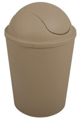 MSV AKO Mülleimer 5,5 l mit Klappdeckel Maulwurf, Braun, 5,5 l