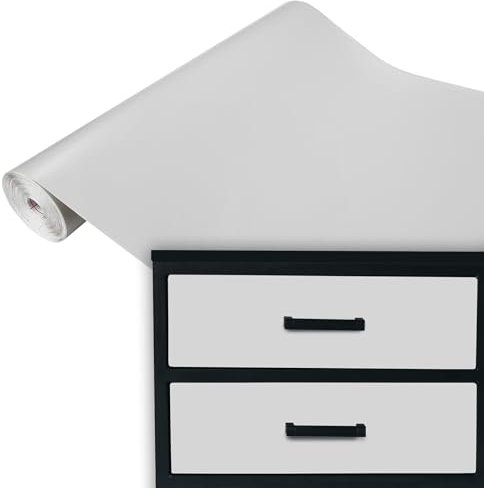 DecoMeister Klebefolie Möbel 45x100 cm | Selbstklebende Möbelfolie in matten und glänzenden Farben | Klebefolie für Möbel - einfache Anwendung und stilvolle Umgestaltung | Hellgrau Matt