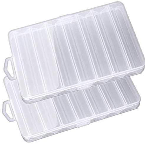 Scatola da Pesca,Biluer 2PCS Doppia Faccia Scatole per Esche Scatola per Attrezzatura da Pesca con 14 Scomparti Ideale per Riporre Girelle Ganci Esche