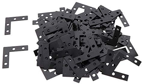 100 Stücke Schwarz Winkelplatte Ecke Klammer Flache L