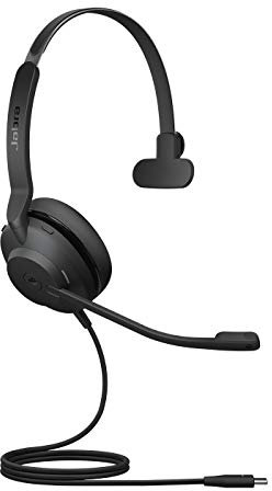 Jabra Evolve2 30 Headset – Mono Kopfhörer mit Noise Cancelling – Zertifiziert für Microsoft Teams – mit 2-Mikrofon Anruf-Technologie – USB-C Kabel – Schwarz