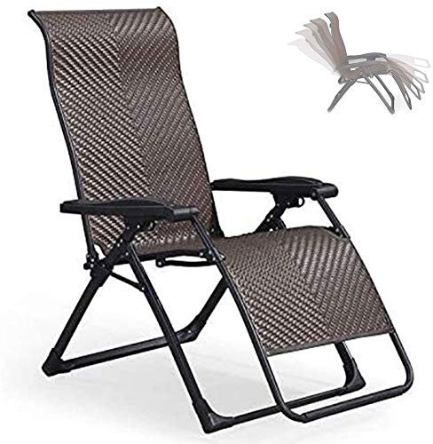 GJXJY Liegestuhl Poly Rattan Sonnenliege Klappbar 5-stufig Verstellbarer Rückenlehne, Ergonomisch, Gartenliege Strandliege Tragbar Freizeitliege, Bis 200 Kg Belastbar