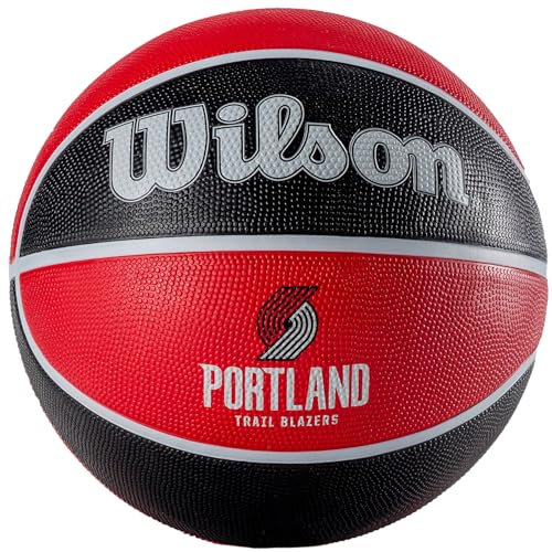 Wilson Basketball NBA TEAM TRIBUTE, PORTLAND TRAIL BLAZERS, Outdoor, Gummi, Größe: 7