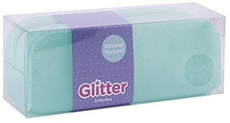 APLI 18948 - Astuccio in silicone glitterato - Glitter Collection - TURCHESE - Astuccio scuola