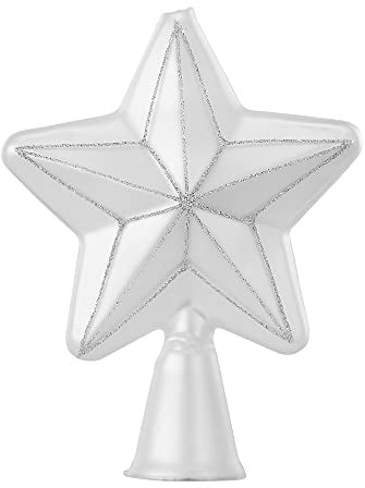 Inge Glas Magic Christbaumspitze Stern-Form | Formspitze aus Glas | Weihnachtsbaumspitze (Just White | weiß)