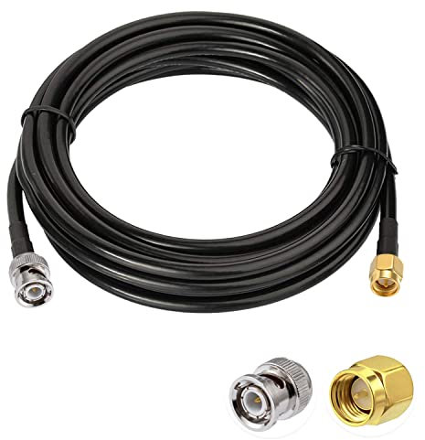 Vecys SMA Männlicher auf BNC Männlicher HF-Koaxialkabel 50 Ohm SMA zu BNC RG58 Jumper Kabel 16.4ft/5m für Antennen Amateurfunk Wireless LAN Geräte Wi-Fi Radios