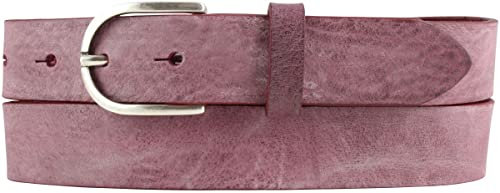 BELTINGER Damen-Gürtel Aus Weichem Vollrindleder Vintage-Look 3 cm | Schmaler Ledergürtel Used-Look | Bordeaux 95cm