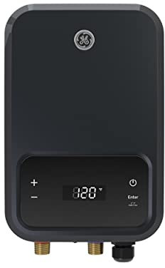 GE Appliances 18 kW, Large Tankless Electric Water Heater for Whole Home, Digital Touch Screen Temperature Control, 240v