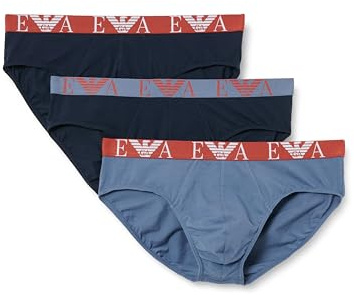 Emporio Armani Man Bold Monogram 3-Pack Brief Blue XL