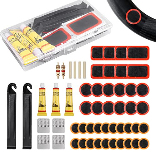 Romon Unisex Jugend Bike tire Repair kit, Reifenreparaturset Fahrrad,Fahrradflickzeug Set für Unterwegs, Flickset Fahrradreifen,Fahrradflicken, Reifen Reparaturset für Radfahrer