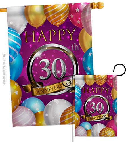 Happy th Anniversary Gartenhaus-Flaggen-Set, Feier, Paar, verheiratet, Hochzeit, Anlass, Party, Valentinstag, Dekoration, Banner, kleines Hof, Geschenk, 70 cm x 102 cm