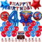 Spiderma Kindergeburtstag Deko,30 Stück Helium Ballons Geburtstag,Mit riesigen 3D-Spiderma-Heldenballons und Zahlenballons,Geburtstagsdeko Für Kinder 4 Jahre