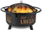 Backyard Expressions GOD Bless America Metall-Feuerstelle – 76,2 cm – robuste Stahl-Feuerstelle für Terrasse/Hinterhof mit Funkenschutzgitter und Schürhaken
