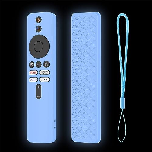 Schutzhülle für Xiaomi Mi TV Box S 2nd Gen Remote Fernbedienung Silikonhülle, Stoßfeste Schutzhülle für Mi TV Stick Fernbedienung Ersatzhülle (Leuchtend Blau)