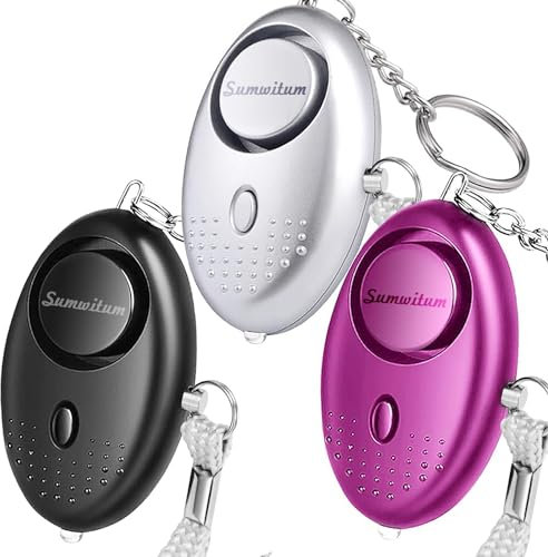 Personal Alarms For Women, Reusable Police Approved 150DB Super-Loud,Personal Alarms with LED Light, Small Personal Security Alarm Torch Keychain for Women, Girls, Children and Elderly(3pcs)
