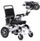 WMDMJT Foldable Electric Wheelchair (28kg) Portable Mobility Aid Motorised Chair with Removable 24V 12Ah Battery Powered Wheelchair with Controller,Silver-110 * 60 * 99 cm
