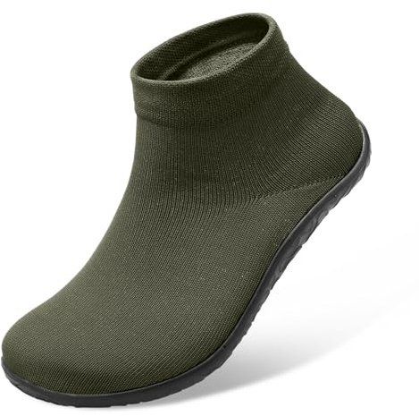 SKASO Minimalist Socks Shoes for Women Men, Army Green 15-16/13-14