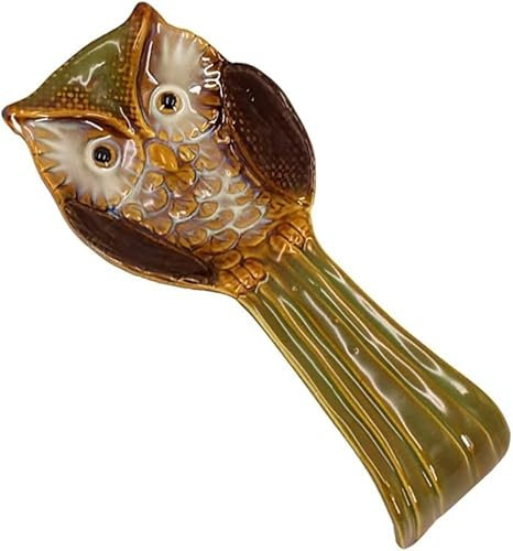 Poggia bacchette for posate cinesi, decorazione da tavolo, poggia cucchiaio in ceramica a forma di gufo, poggia bacchette, porta mestolo, poggia utensili in ceramica, porta forchetta for tavolo da pra