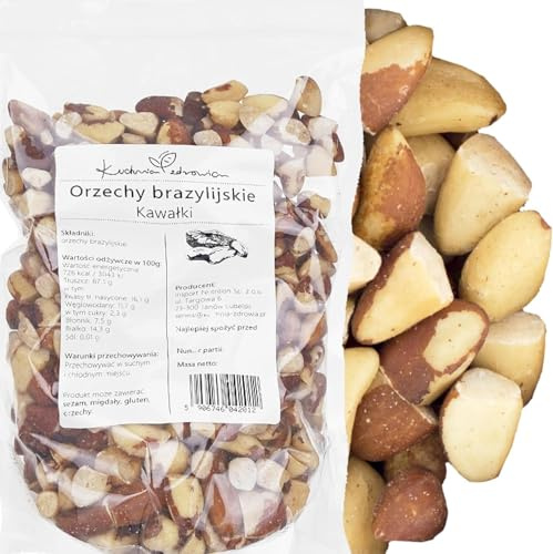 Paranüsse in Stücken 500 g zum Backen & Snacken – KUCHNIA ZDROWIA | Paranussstücke mit mild-nussigem Aroma – praktisch für Backwaren, Snacks, Müsli, Desserts, Salate und Toppings