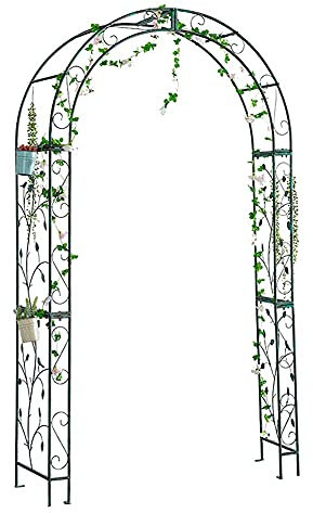 Pergole, Pergole da Giardino, Pergole da Giardino, Arco Vintage in Ferro Battuto a Quattro Angoli Fissi Adatto a Tutti i Tipi di Piante Rampicanti, Giardini all'Aperto