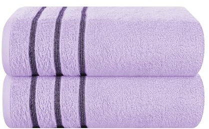 MyOwn Baumwolle 2er-Pack Oversized Badetuch-Set 70 x 140 cm, große Badetücher, Ultra saugfähig, kompakt, schnell trocknend und leicht, Dunkelviolett