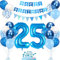 25. Geburtstag Deko Blau, Luftballon 25. Blaue, Geburtstagsdeko 52 Jahr, Junge 25 jahre Luftballon deko Blau, Zahl 25 Helium Luftballons Tortendeko Blau Weiß Ballons für Geburtstag Party Deko