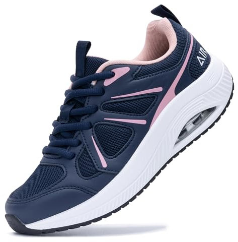 WNA Step Up Damen Orthopädisch Schuhe Arch Support leichte Walkingschuhe Sneaker Laufschuhe,EU Größe 37,Schwarzblau