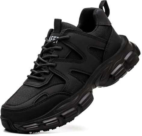 Steel Toe Shoes for Women Men Wide Non Slip Composite Work Sneakers Indestructible Comfortable Safety Tennis Shoes Lightweight Breathable Construction Sneakers Puncture Proof Ergonomic Design