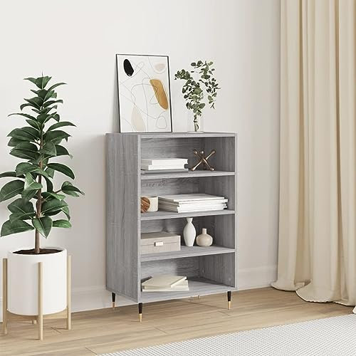 ZEYUAN Aparador Alto Madera de ingeniería Gris Sonoma 57x35x90 cm, Mueble Salon, Aparadores para Salon, Mueble Comedor, Mueble Auxiliar, Aparador Cocina, Aparador Entrada Recibidor - 827226