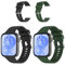 Simpeak 2 Stück Armband Kompatibel mit Huawei Watch Fit 4/Fit 4 Pro/Fit 3, Silikon-Ersatz-Uhrenarmband, Ersatzarmband Verstellbares Sportarmband für Männer und Frauen, 5,5-8,7,Schwarz, Armeegrün