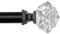 Gardinenstange Schwarz 80 bis 148 cm, HOTOZON 19mm Gardinenstange Ausziehbar mit Halterungen und Transluzentem Diamantfoemige Endstücke, Vorhangstange für Schlafzimmer, Wohnzimmer, Esszimmer, Küche