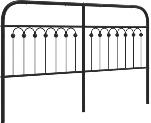 vidaXL Kopfteil, Bettkopfteil mit Metallbeine, Betthaupt für Bett Metallbett Doppelbett, Bettrückwand Bettzubehör Schlafzimmer, Schwarz 160cm Metall