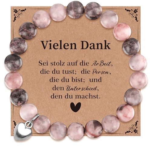 Rebundex Dankeschön Geschenke Armband Damen Danke Geschenk für Mama Lehrer Krankenschwester, Abschiedsgeschenk Erzieherin Kollegen Renteneintritt Geschenk
