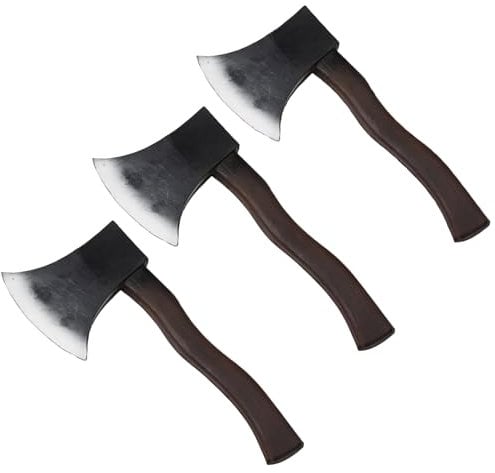 Bohue 3 Pieces Fake Axe Fake Hatchet Toy Halloween Weapons Realistic Fake Axe for Halloween Cosplay Props