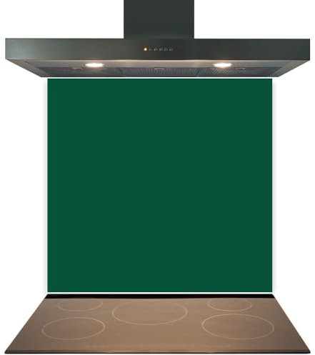 C2G Coloured Toughened Glass Splashback for Kitchen, Tempered Heat-Resistant Glass Splashbacks with Polished Edges for Cooker and Hob Backsplash (Emerald Green, 60 x 80cm)