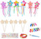 Dimoxii 12 Stück Feenstäbe Prinzessin Zauberstab Zum Bemalen Kinder Holz DIY Handwerk für Mädchen Malen Bastelset Mitgebsel Geschenk Party (Sterne)