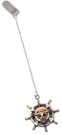 Anime Metall Lesezeichen mit Kette, Straw Hut Pirates Kreatives Vintage Lesezeichen für Buchliebhaber, neuartige Bücher, Lesebedarf, Buchzubehör