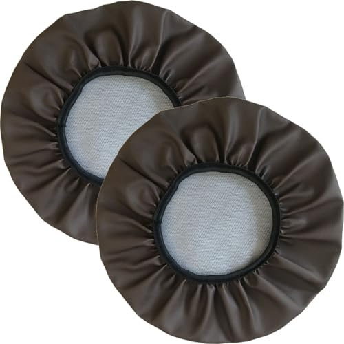 SWJ-swjssb Hockerbezug Rund 2 Stück wasserdichte Bezug Für Barhocker Stuhlhussen PU Sitzkissen Bürostuhl Hocker Bezug Sitzkissenbezug Für Esszimmerstühle Runder Hocker(Dark Curry,35x35 cm Set of 2)
