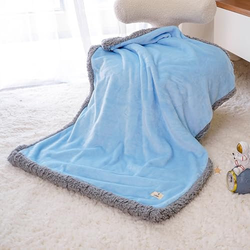 XIEMINLE Dicke Haustierdecken, beruhigende Hundedecke, maschinenwaschbar, warme Katzendecke für Bett, Couch, Sofa, Haustier-Überwurf, Katzen, Hundematte, Fleecedecke für Hunde und Katzen (Blau, 100 x