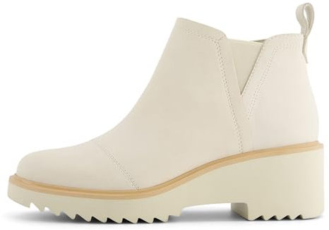 TOMS Maude Chelsea-Stiefel für Damen, runder Zehenbereich, knöchelhoch, mittelhoher Absatz, 5,1–7,6 cm, Beige, Lt San Lthr, 40 EU
