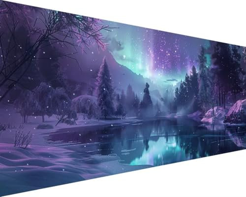 Peinture Numero Adulte Aurore Peinture au Numero Loisirs Créatifs Adultes Peinture par Numero Sans Cadre avec Pinceaux et Acryliques Bricolage Peintures Kits, Décoration Murale (30x60cm, Paysage) A-U