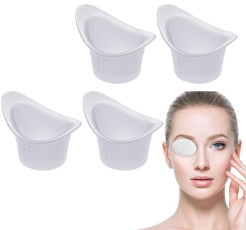 TUKNN Silikon Augen Bade Tasse, Tragbare Augendusche, Wiederverwendbar, 80ml, 4Stück