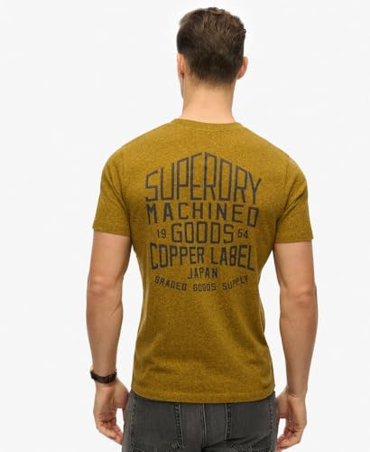 Superdry Herren Läsiges Copper Label T-Shirt Utah Gold Gesprenkelt XL